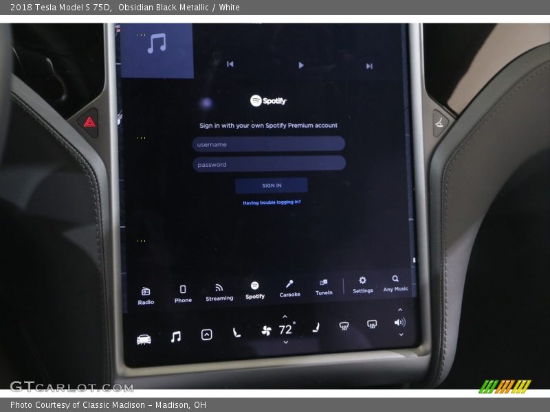 Obsidian Black Metallic / White 2018 Tesla Model S 75D