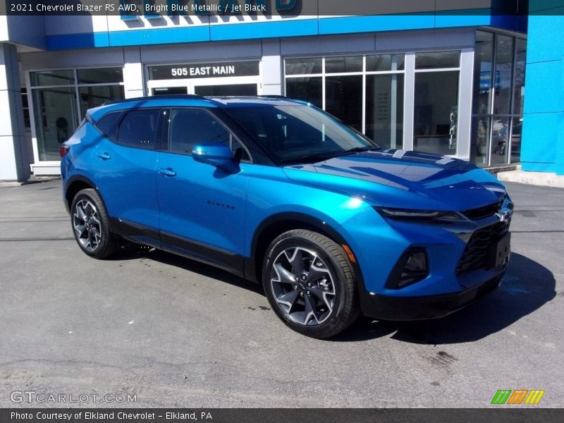 Bright Blue Metallic / Jet Black 2021 Chevrolet Blazer RS AWD
