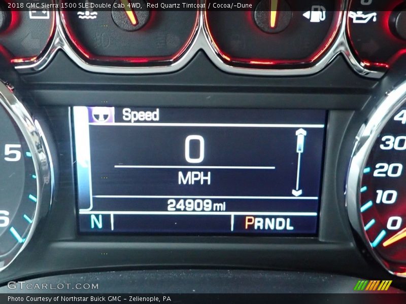 Red Quartz Tintcoat / Cocoa/­Dune 2018 GMC Sierra 1500 SLE Double Cab 4WD