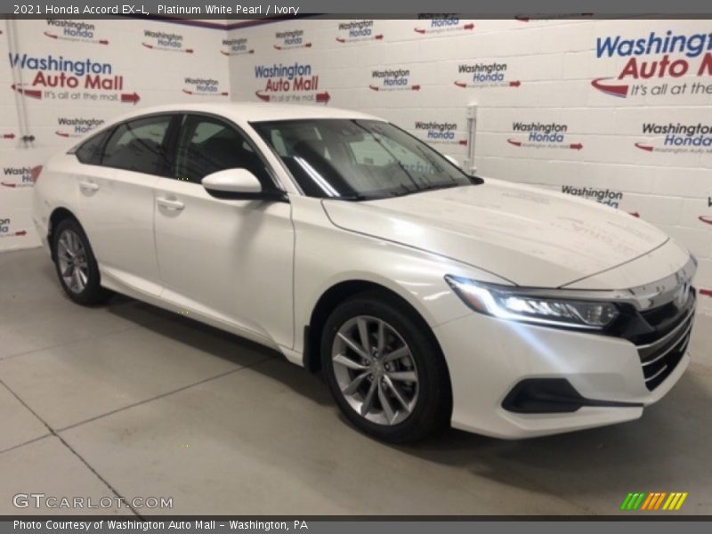 Platinum White Pearl / Ivory 2021 Honda Accord EX-L