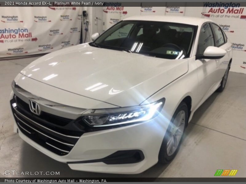 Platinum White Pearl / Ivory 2021 Honda Accord EX-L