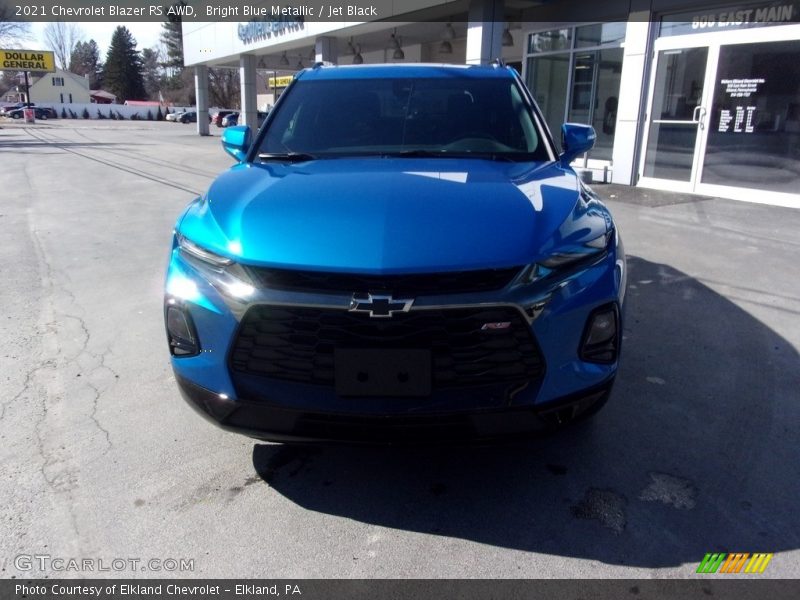 Bright Blue Metallic / Jet Black 2021 Chevrolet Blazer RS AWD