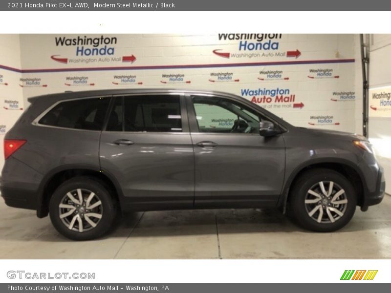 Modern Steel Metallic / Black 2021 Honda Pilot EX-L AWD