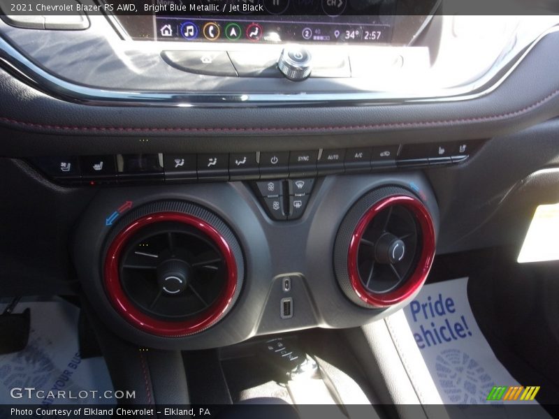Bright Blue Metallic / Jet Black 2021 Chevrolet Blazer RS AWD