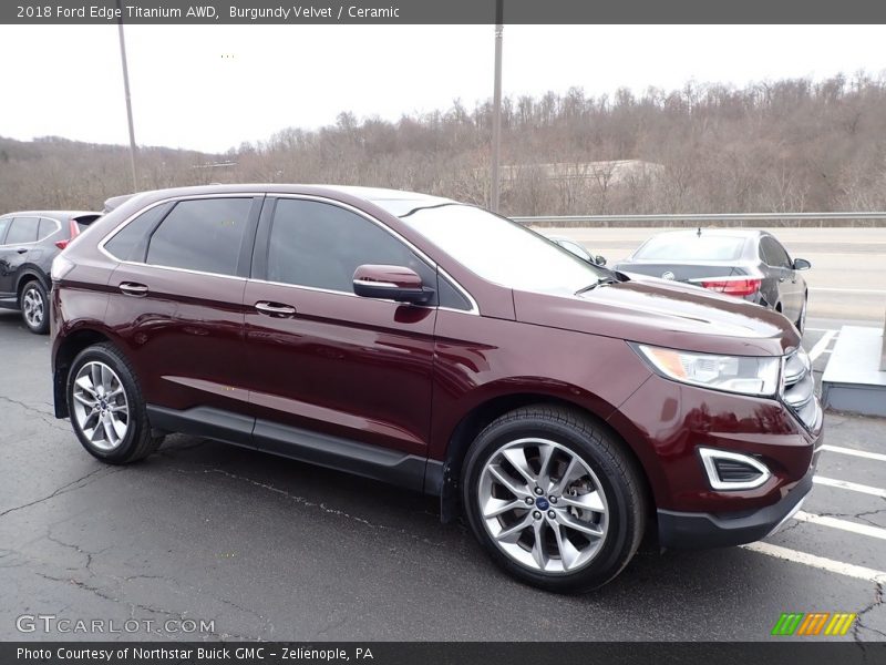 Burgundy Velvet / Ceramic 2018 Ford Edge Titanium AWD