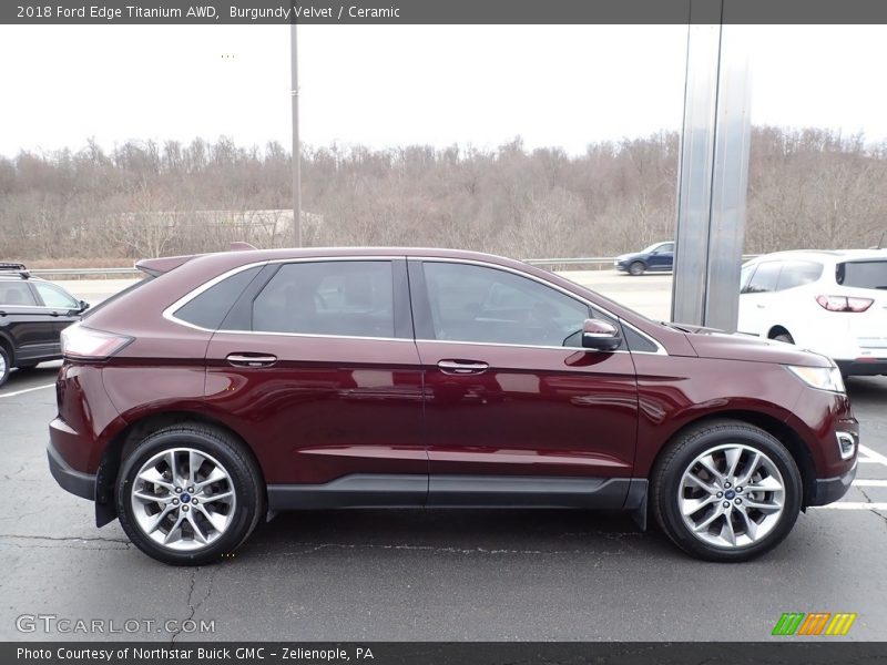Burgundy Velvet / Ceramic 2018 Ford Edge Titanium AWD