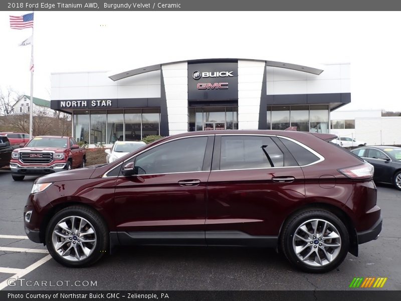 Burgundy Velvet / Ceramic 2018 Ford Edge Titanium AWD