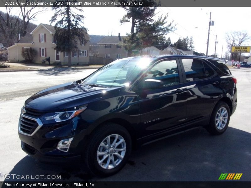 Midnight Blue Metallic / Medium Ash Gray 2021 Chevrolet Equinox LS AWD