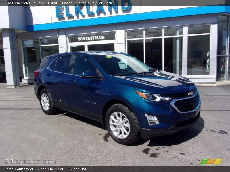 Pacific Blue Metallic / Jet Black 2021 Chevrolet Equinox LT AWD