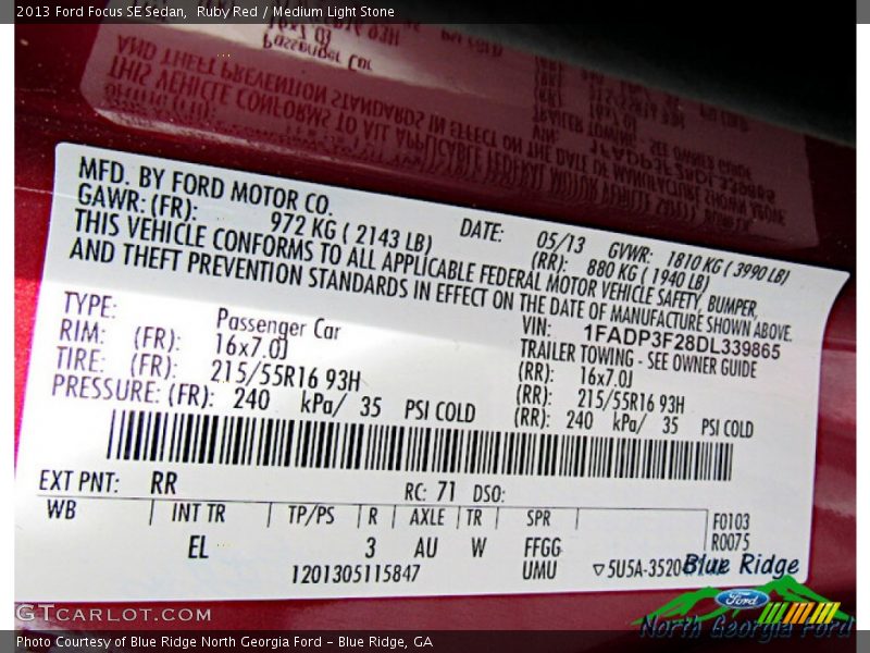 Ruby Red / Medium Light Stone 2013 Ford Focus SE Sedan