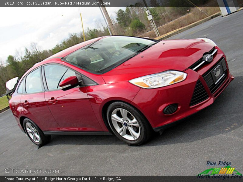 Ruby Red / Medium Light Stone 2013 Ford Focus SE Sedan