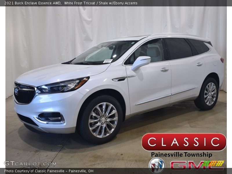 White Frost Tricoat / Shale w/Ebony Accents 2021 Buick Enclave Essence AWD