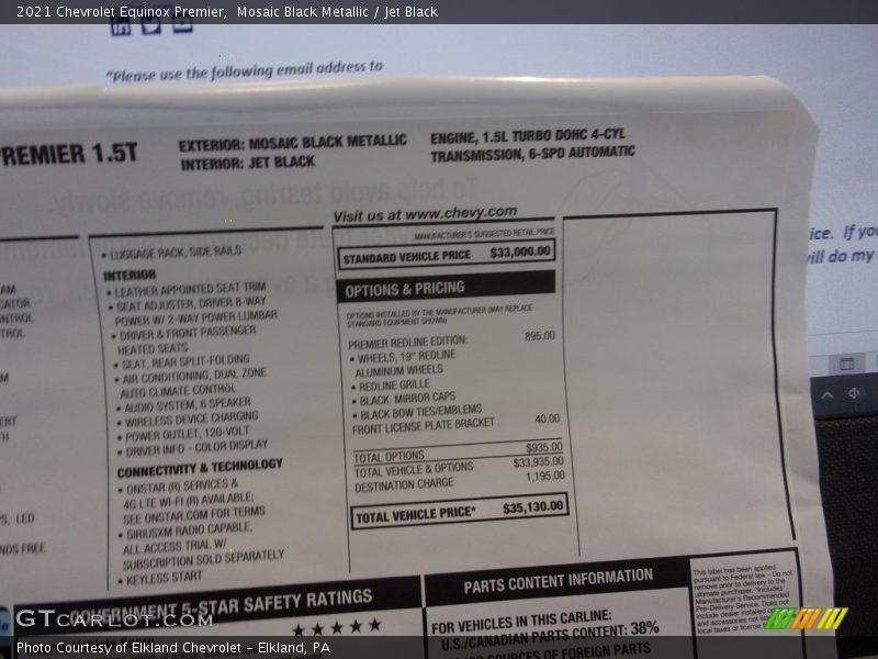 Mosaic Black Metallic / Jet Black 2021 Chevrolet Equinox Premier