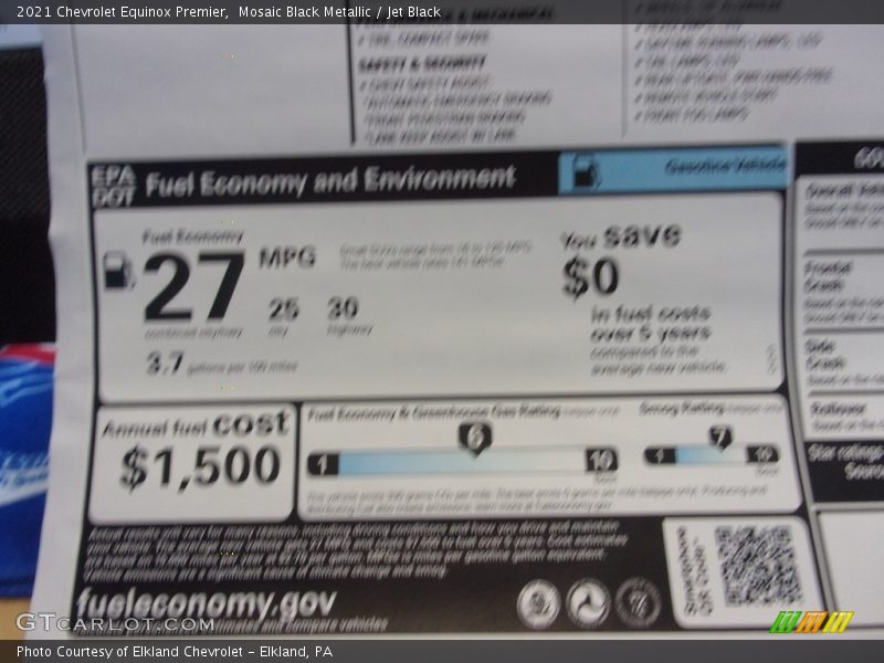 Mosaic Black Metallic / Jet Black 2021 Chevrolet Equinox Premier