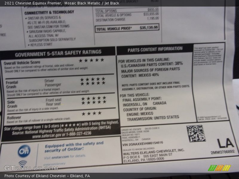 Mosaic Black Metallic / Jet Black 2021 Chevrolet Equinox Premier