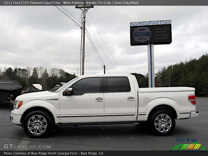 White Platinum Metallic Tri-Coat / Steel Gray/Black 2011 Ford F150 Platinum SuperCrew