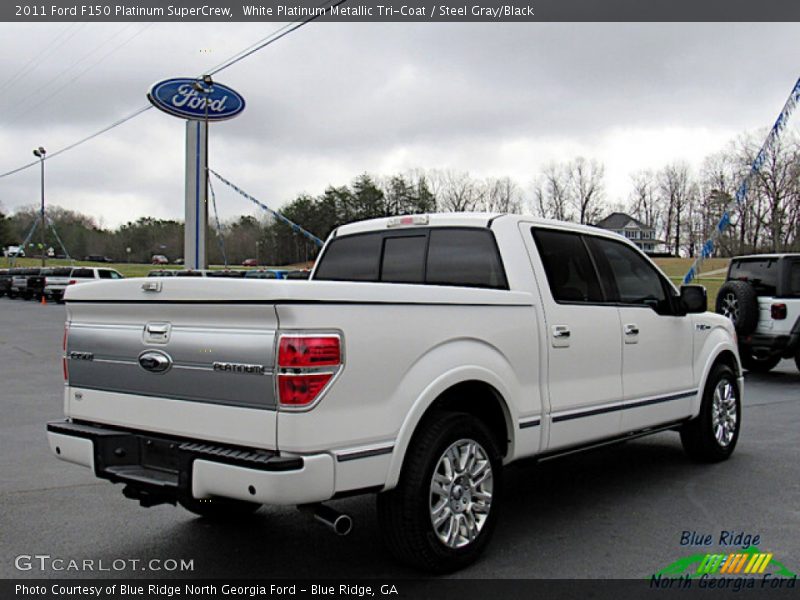 White Platinum Metallic Tri-Coat / Steel Gray/Black 2011 Ford F150 Platinum SuperCrew