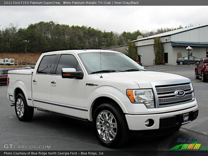White Platinum Metallic Tri-Coat / Steel Gray/Black 2011 Ford F150 Platinum SuperCrew