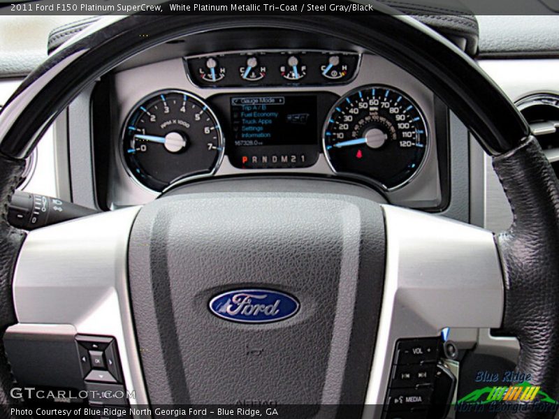 White Platinum Metallic Tri-Coat / Steel Gray/Black 2011 Ford F150 Platinum SuperCrew