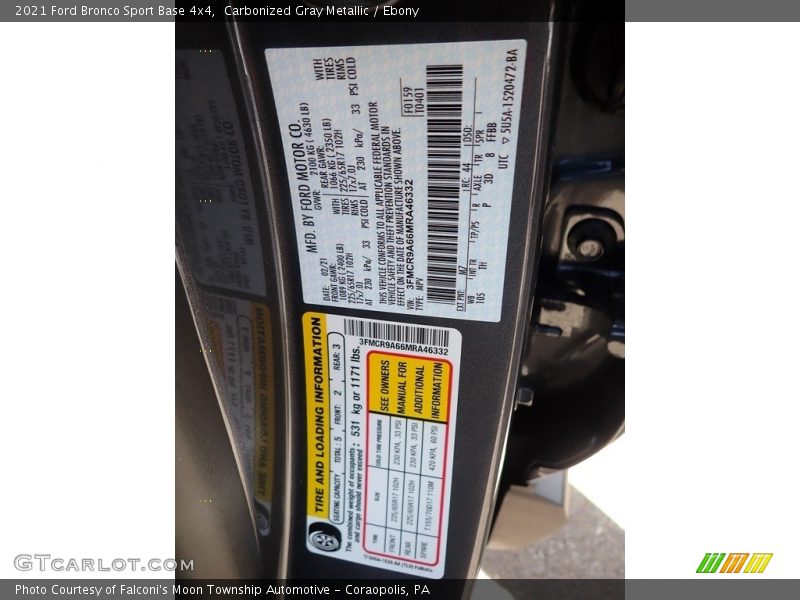 Carbonized Gray Metallic / Ebony 2021 Ford Bronco Sport Base 4x4