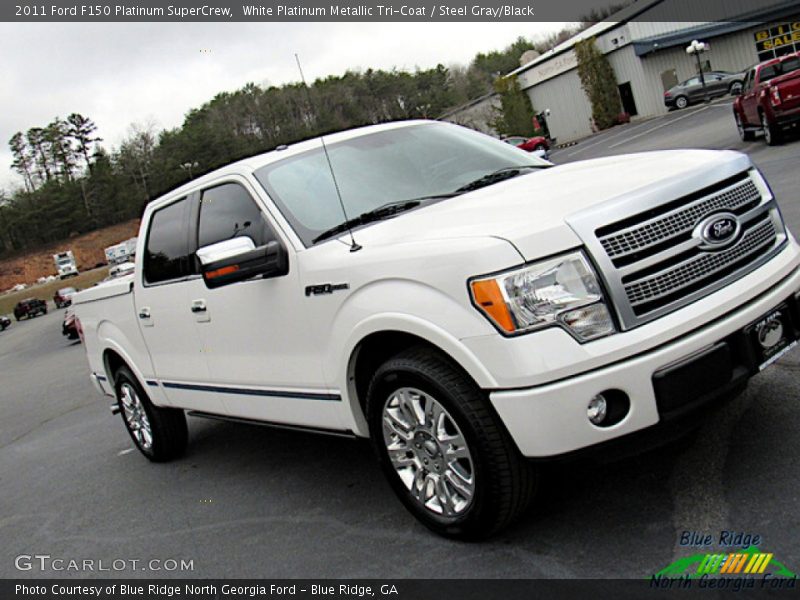 White Platinum Metallic Tri-Coat / Steel Gray/Black 2011 Ford F150 Platinum SuperCrew