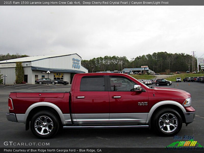 Deep Cherry Red Crystal Pearl / Canyon Brown/Light Frost 2015 Ram 1500 Laramie Long Horn Crew Cab 4x4