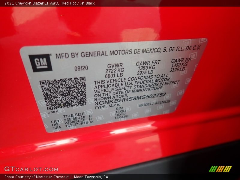 Red Hot / Jet Black 2021 Chevrolet Blazer LT AWD
