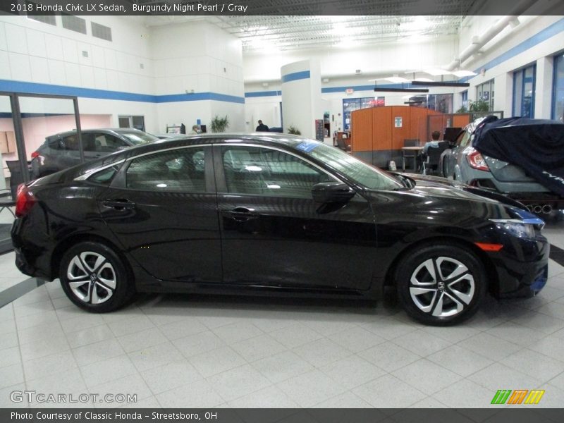 Burgundy Night Pearl / Gray 2018 Honda Civic LX Sedan