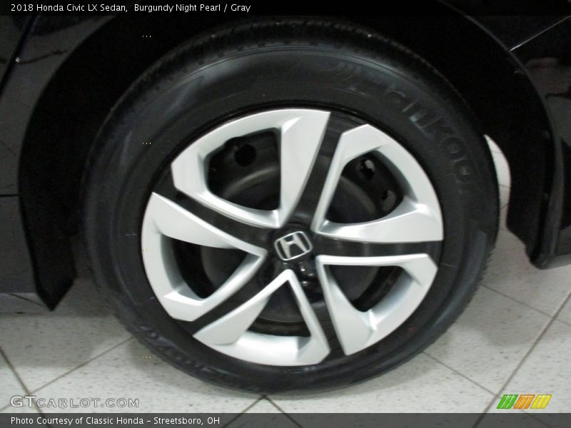 Burgundy Night Pearl / Gray 2018 Honda Civic LX Sedan