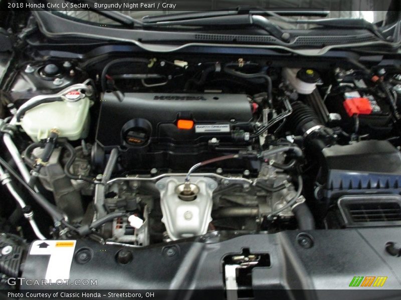 Burgundy Night Pearl / Gray 2018 Honda Civic LX Sedan