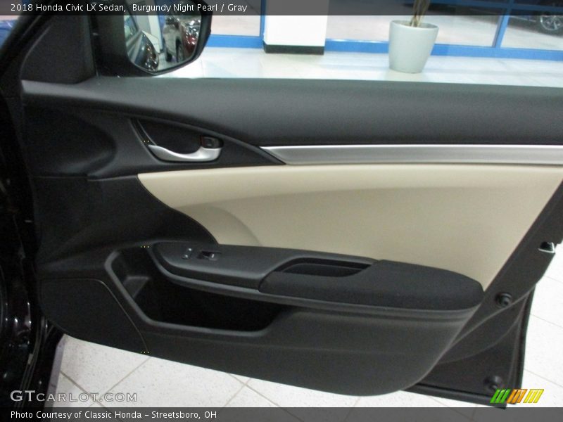 Burgundy Night Pearl / Gray 2018 Honda Civic LX Sedan