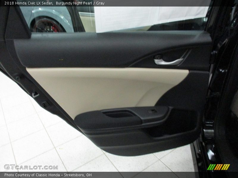 Burgundy Night Pearl / Gray 2018 Honda Civic LX Sedan