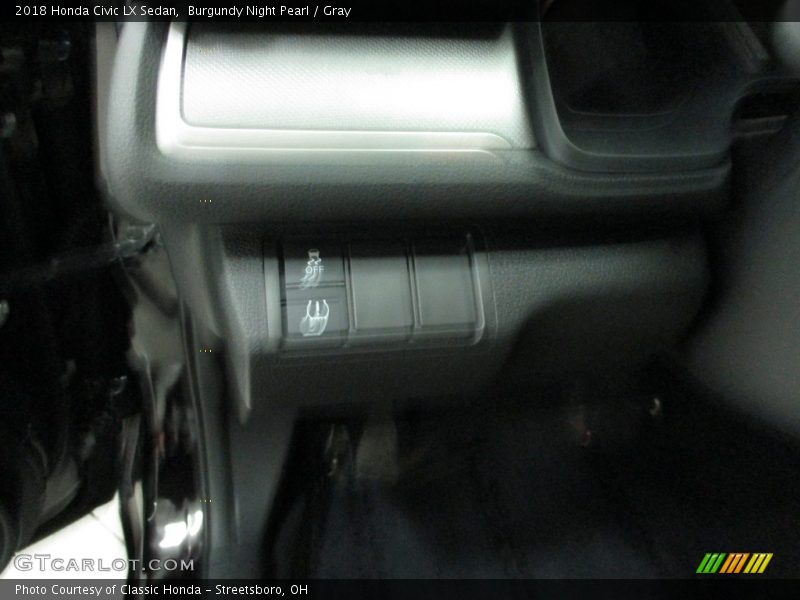 Burgundy Night Pearl / Gray 2018 Honda Civic LX Sedan