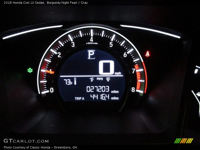 Burgundy Night Pearl / Gray 2018 Honda Civic LX Sedan