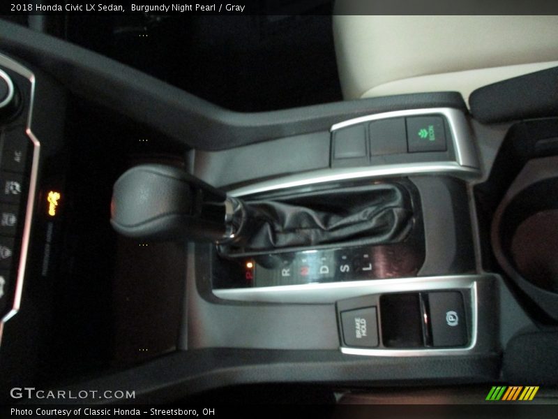 Burgundy Night Pearl / Gray 2018 Honda Civic LX Sedan