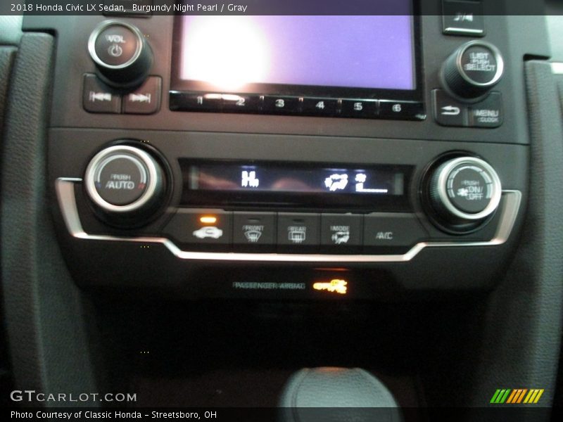 Burgundy Night Pearl / Gray 2018 Honda Civic LX Sedan
