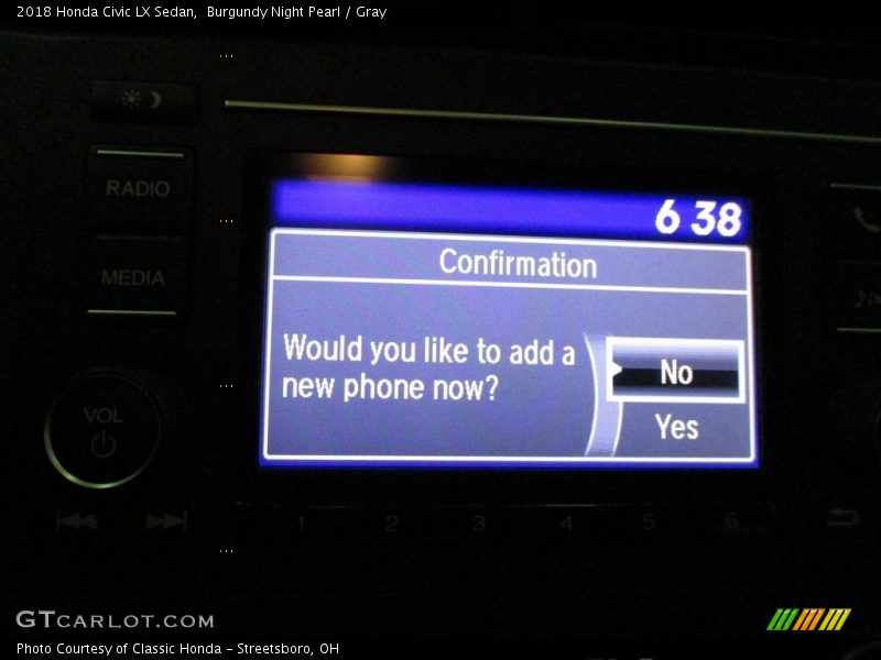 Burgundy Night Pearl / Gray 2018 Honda Civic LX Sedan