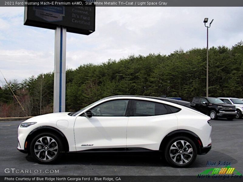 Star White Metallic Tri-Coat / Light Space Gray 2021 Ford Mustang Mach-E Premium eAWD