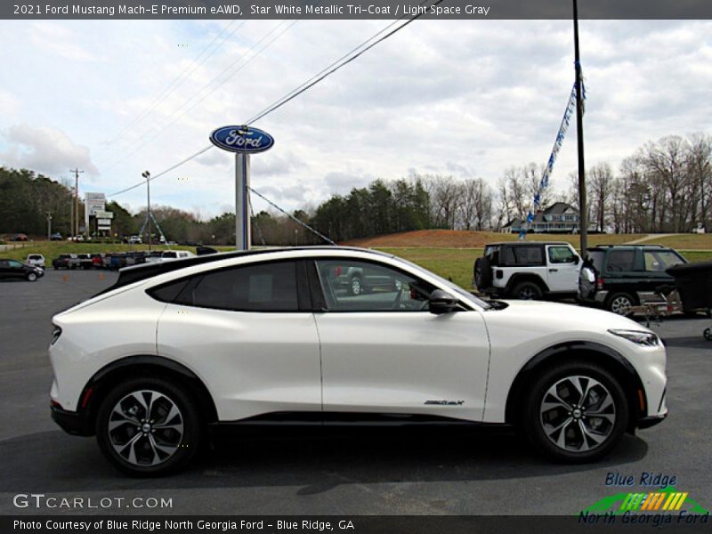 Star White Metallic Tri-Coat / Light Space Gray 2021 Ford Mustang Mach-E Premium eAWD