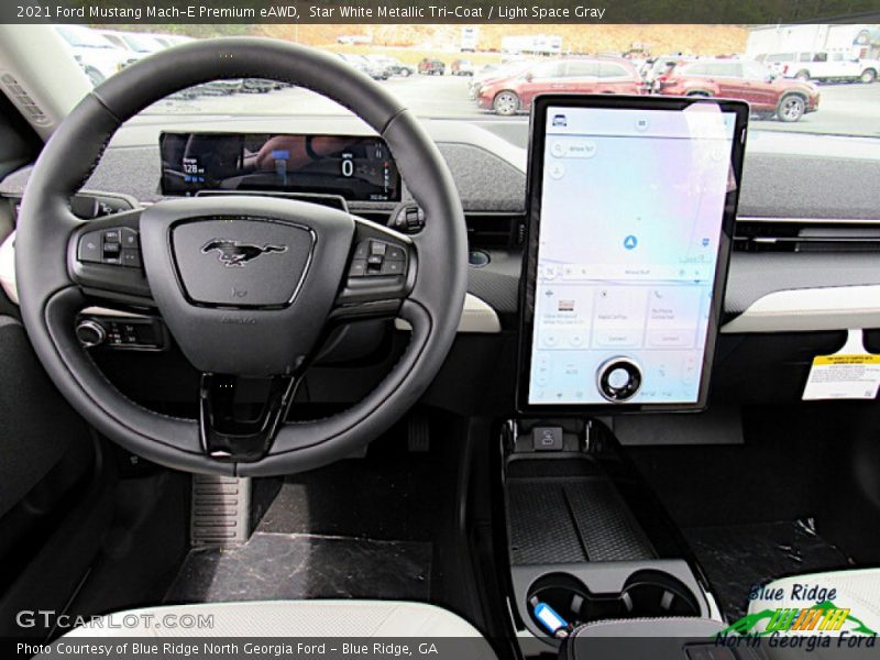 Star White Metallic Tri-Coat / Light Space Gray 2021 Ford Mustang Mach-E Premium eAWD