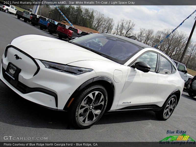 Star White Metallic Tri-Coat / Light Space Gray 2021 Ford Mustang Mach-E Premium eAWD