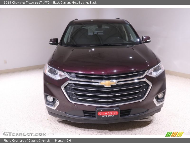 Black Currant Metallic / Jet Black 2018 Chevrolet Traverse LT AWD