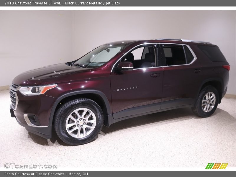 Black Currant Metallic / Jet Black 2018 Chevrolet Traverse LT AWD