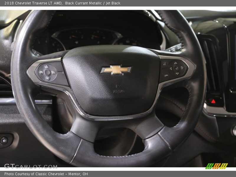 Black Currant Metallic / Jet Black 2018 Chevrolet Traverse LT AWD