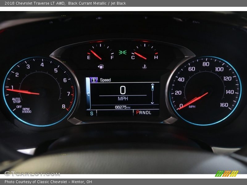 Black Currant Metallic / Jet Black 2018 Chevrolet Traverse LT AWD