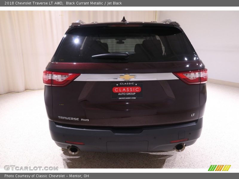 Black Currant Metallic / Jet Black 2018 Chevrolet Traverse LT AWD