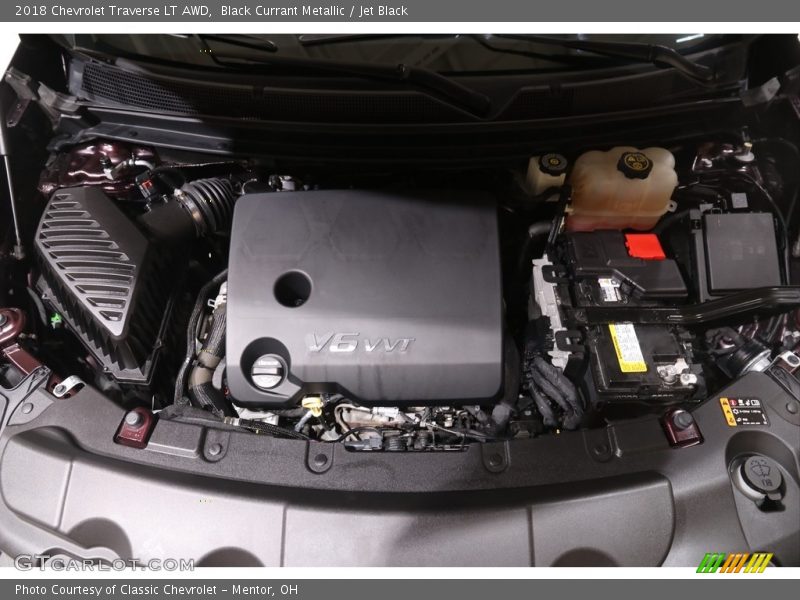 Black Currant Metallic / Jet Black 2018 Chevrolet Traverse LT AWD