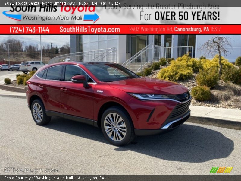 Ruby Flare Pearl / Black 2021 Toyota Venza Hybrid Limited AWD