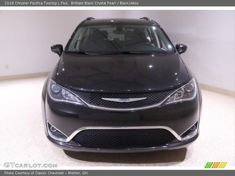 Brilliant Black Crystal Pearl / Black/Alloy 2018 Chrysler Pacifica Touring L Plus