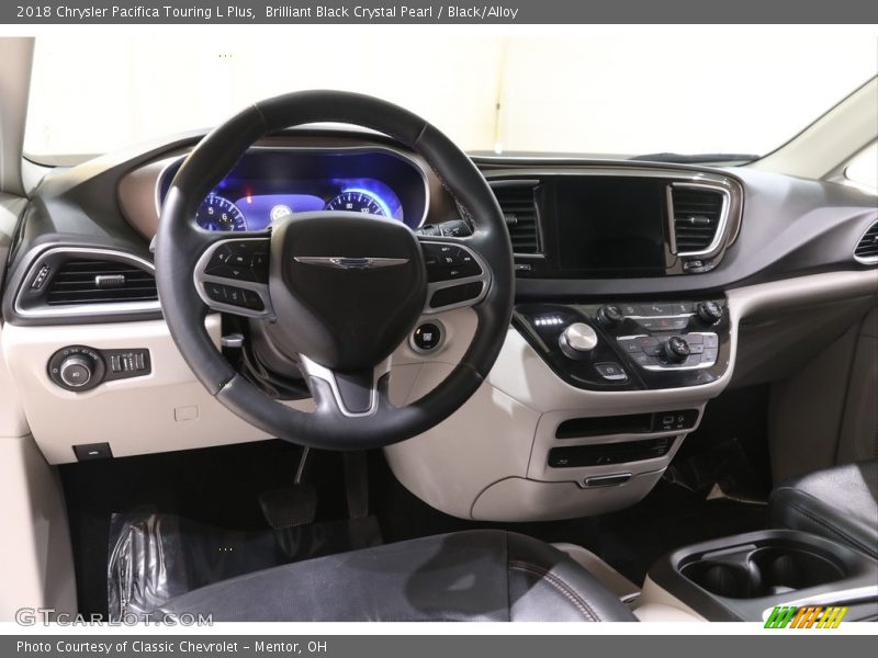 Brilliant Black Crystal Pearl / Black/Alloy 2018 Chrysler Pacifica Touring L Plus